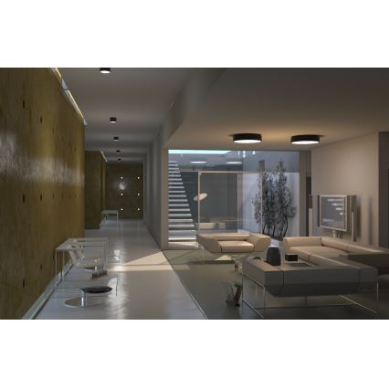Immax NEO 07203L-Plafonnier LED à intensité variable RONDATE 65W/230V 3000-6000K Tuya noir + télécommande