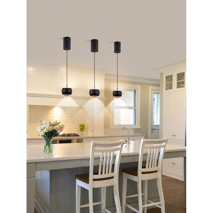 Immax NEO 07219L - Dimmbare LED-Hängeleuchte an Schnur DORMINE LED/6W/230V matt schwarz Tuya + Fernbedienung