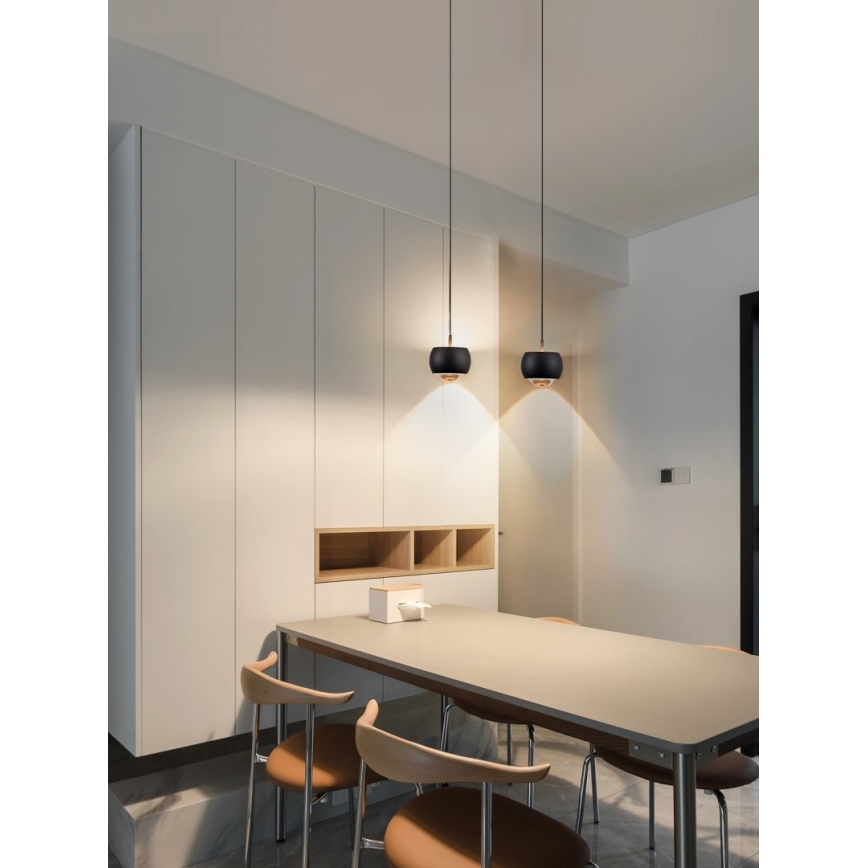 Immax NEO 07219L - Lampadario a sospensione con filo LED dimmerabile DORMINE LED/6W/230V opaco nero Tuya + telecomando