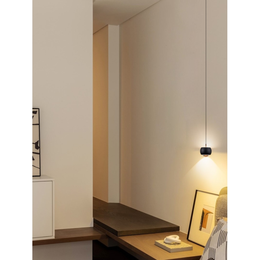 Immax NEO 07219L - Suspension filaire à intensité variable DORMINE LED/6W/230V mat noir Tuya + télécommande