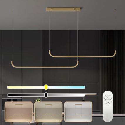 Immax NEO 07228L - Lampadario a sospensione con filo LED dimmerabile PATTINI LED/53W/230V Tuya + telecomando