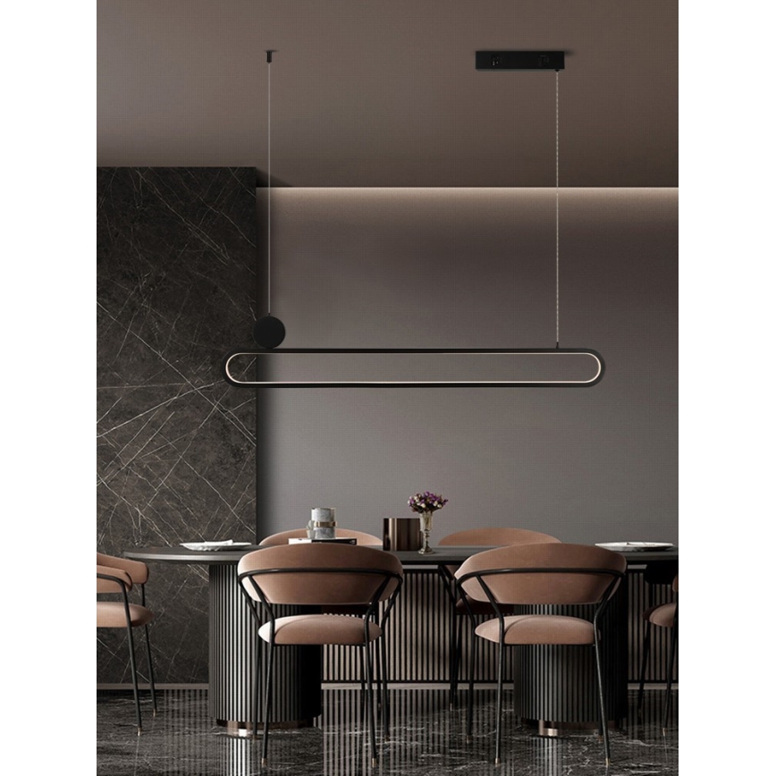 Immax NEO 07231L - Lampadario a sospensione con filo LED dimmerabile NEO LITE OVALE LED/50W/230V 2700-6500K Wi-Fi Tuya + telecomando