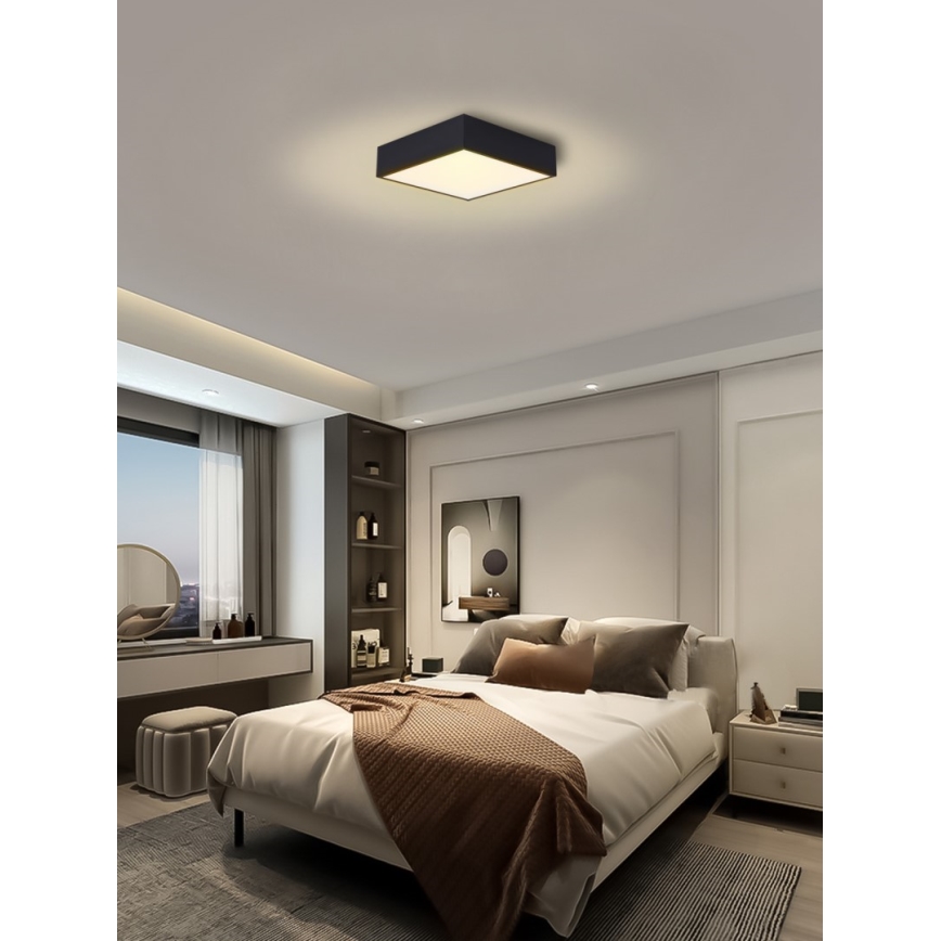 Immax NEO 07237L - Plafonnier à intensité variable LED CANTO LED/22W/230V noir Tuya + télécommande