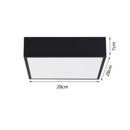 Immax NEO 07237L - Plafonnier à intensité variable LED CANTO LED/22W/230V noir Tuya + télécommande