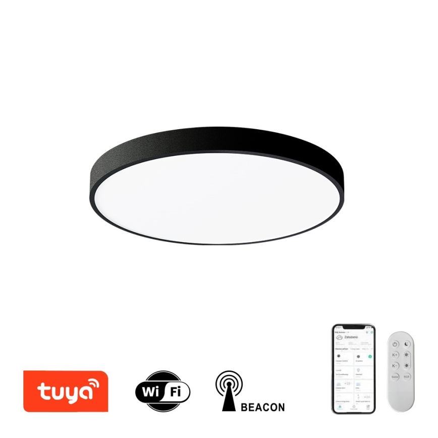 Immax NEO 07248L - Plafoniera LED dimmerabile NEO LITE SEMPLICI LED/36W/230V 3000-6000K Wi-Fi Tuya nero + telecomando