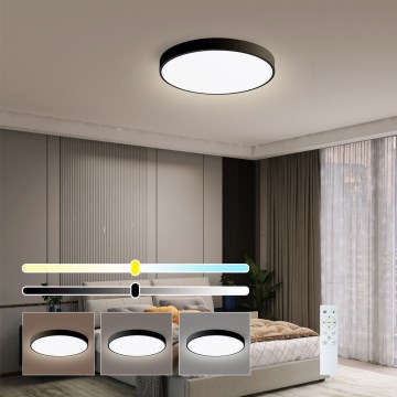 Immax NEO 07248L - Plafoniera LED dimmerabile NEO LITE SEMPLICI LED/36W/230V 3000-6000K Wi-Fi Tuya nero + telecomando