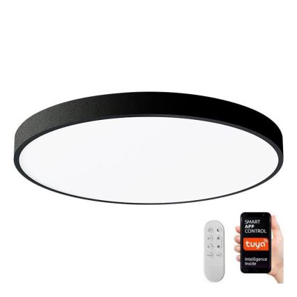 Immax NEO 07249L - Dimmbare LED-Deckenleuchte NEO LITE SEMPLICI LED/48W/230V 3000-6000K Wi-Fi Tuya schwarz + Fernbedienung