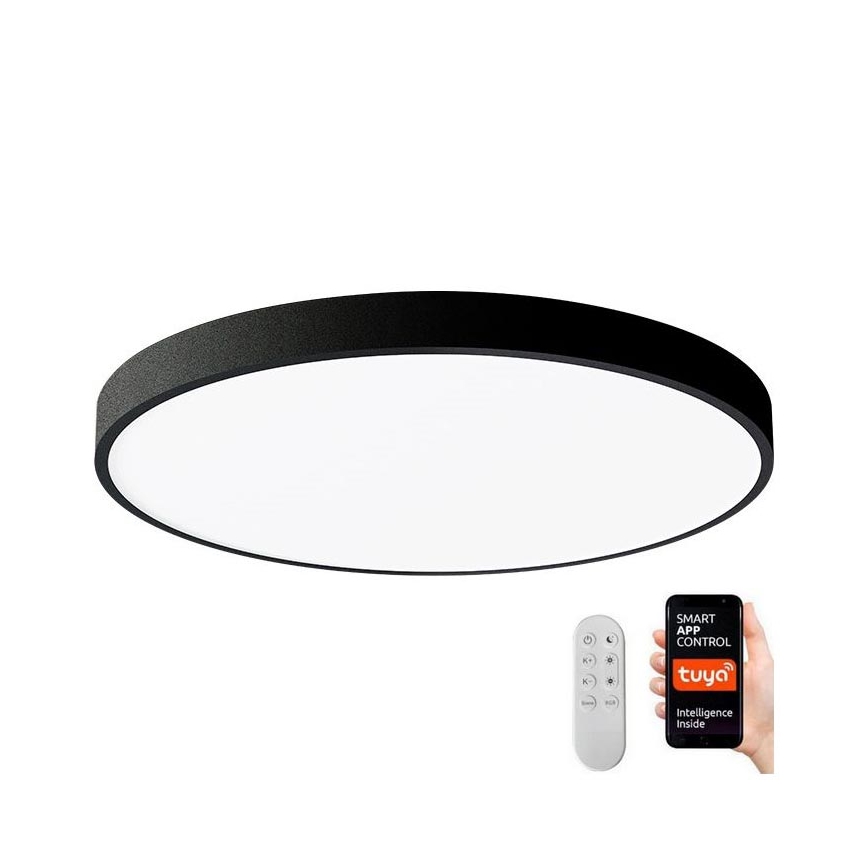 Immax NEO 07249L - Plafoniera LED dimmerabile NEO LITE SEMPLICI LED/48W/230V 3000-6000K Wi-Fi Tuya nero + telecomando