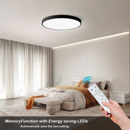 Immax NEO 07250L - Plafonnier à intensité variable NEO LITE SEMPLICI LED/60W/230V 3000-6000K Wi-Fi Tuya noir + Télécommande