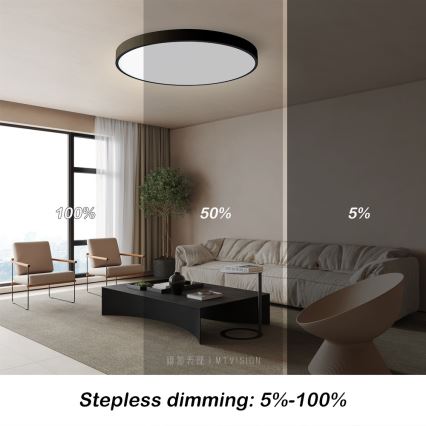 Immax NEO 07250L - Plafonnier à intensité variable NEO LITE SEMPLICI LED/60W/230V 3000-6000K Wi-Fi Tuya noir + Télécommande