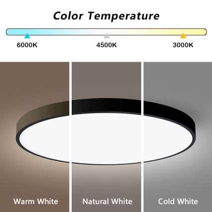 Immax NEO 07250L - Plafonnier à intensité variable NEO LITE SEMPLICI LED/60W/230V 3000-6000K Wi-Fi Tuya noir + Télécommande