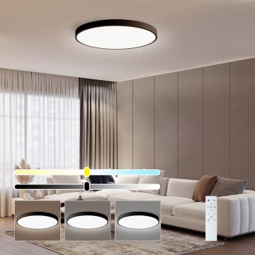 Immax NEO 07250L - Plafoniera LED dimmerabile NEO LITE SEMPLICI LED/60W/230V 3000-6000K Wi-Fi Tuya nero + telecomando
