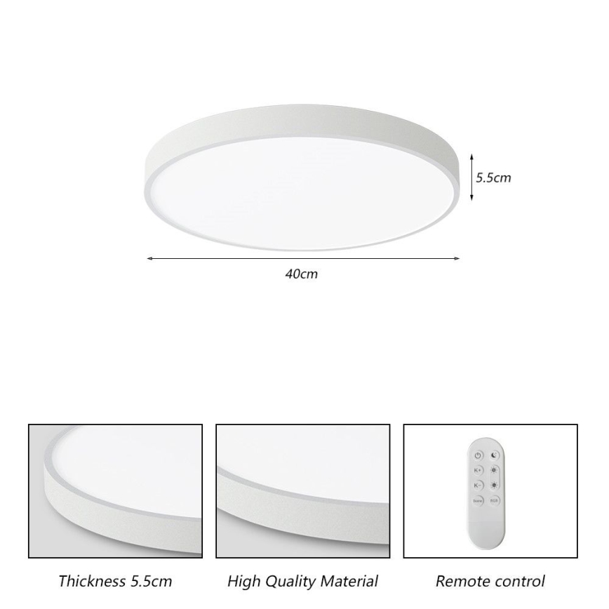 Immax NEO 07251L - Plafoniera LED dimmerabile NEO LITE SEMPLICI LED/36W/230V 3000-6000K Wi-Fi Tuya bianco + telecomando