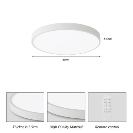 Immax NEO 07251L - Plafoniera LED dimmerabile NEO LITE SEMPLICI LED/36W/230V 3000-6000K Wi-Fi Tuya bianco + telecomando