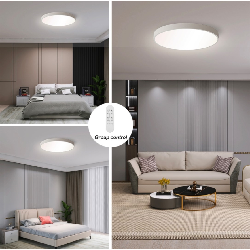 Immax NEO 07252L - Plafoniera LED dimmerabile NEO LITE SEMPLICI LED/48W/230V 3000-6000K Wi-Fi Tuya bianco + telecomando