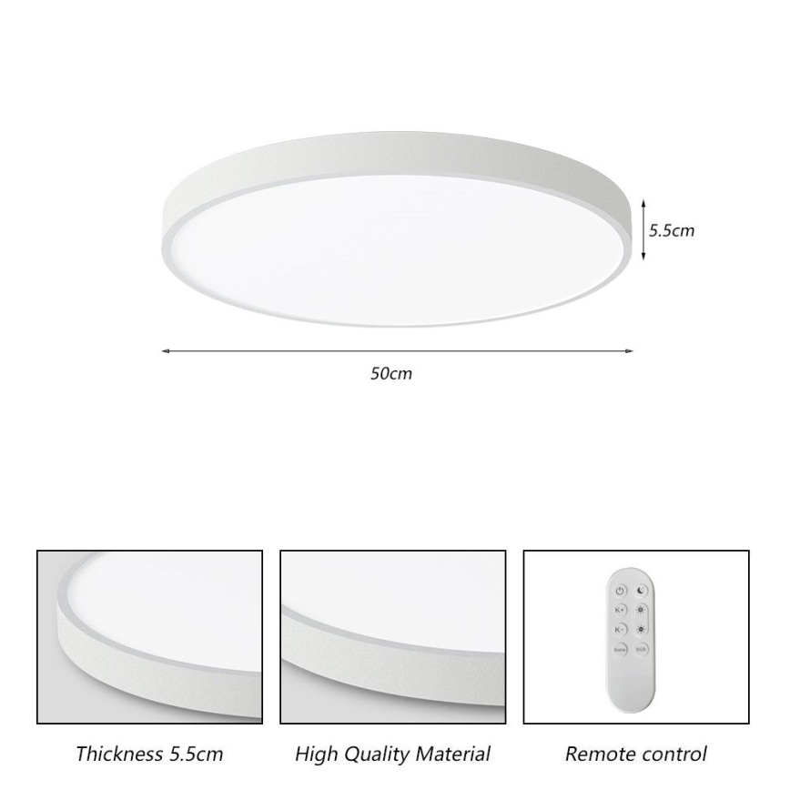 Immax NEO 07252L - Plafoniera LED dimmerabile NEO LITE SEMPLICI LED/48W/230V 3000-6000K Wi-Fi Tuya bianco + telecomando