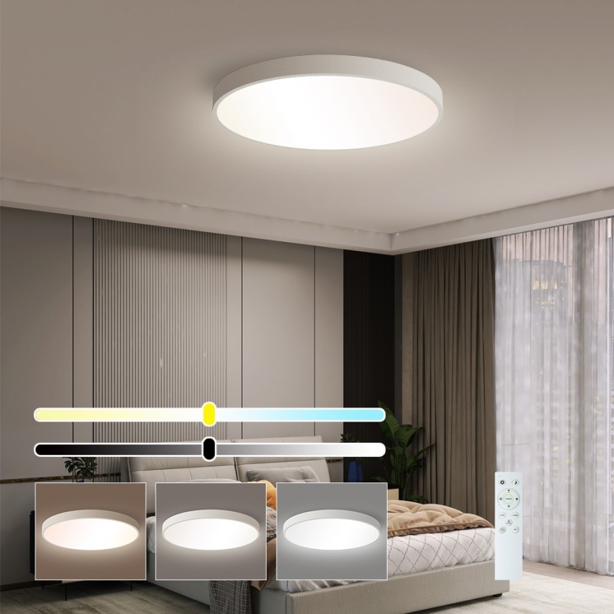 Immax NEO 07252L - Plafoniera LED dimmerabile NEO LITE SEMPLICI LED/48W/230V 3000-6000K Wi-Fi Tuya bianco + telecomando
