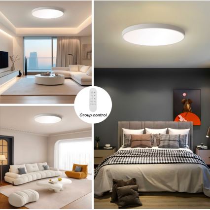 Immax NEO 07253L - Plafoniera LED dimmerabile NEO LITE SEMPLICI LED/60W/230V 3000-6000K Wi-Fi Tuya bianco + telecomando