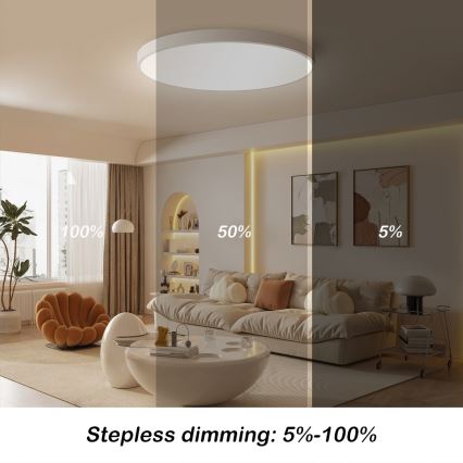 Immax NEO 07253L - Plafoniera LED dimmerabile NEO LITE SEMPLICI LED/60W/230V 3000-6000K Wi-Fi Tuya bianco + telecomando