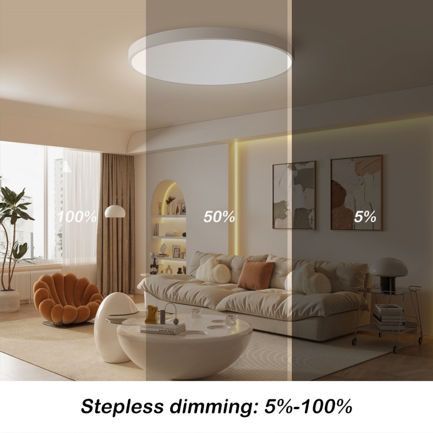 Immax NEO 07253L - Plafoniera LED dimmerabile NEO LITE SEMPLICI LED/60W/230V 3000-6000K Wi-Fi Tuya bianco + telecomando