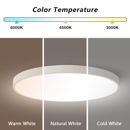 Immax NEO 07253L - Plafoniera LED dimmerabile NEO LITE SEMPLICI LED/60W/230V 3000-6000K Wi-Fi Tuya bianco + telecomando