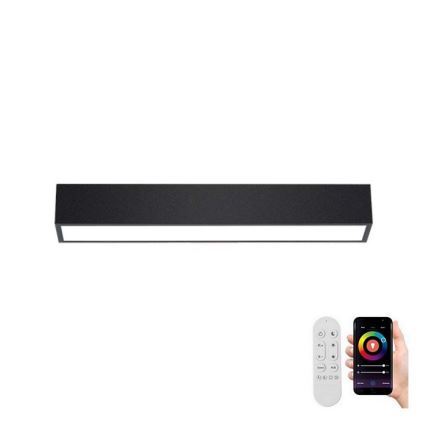 Immax NEO 07254L - Plafoniera LED dimmerabile NEO LITE LUNGO LED/20W/230V 3000-6000K Wi-Fi Tuya nero + telecomando