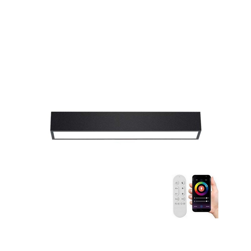 Immax NEO 07254L - Plafoniera LED dimmerabile NEO LITE LUNGO LED/20W/230V 3000-6000K Wi-Fi Tuya nero + telecomando