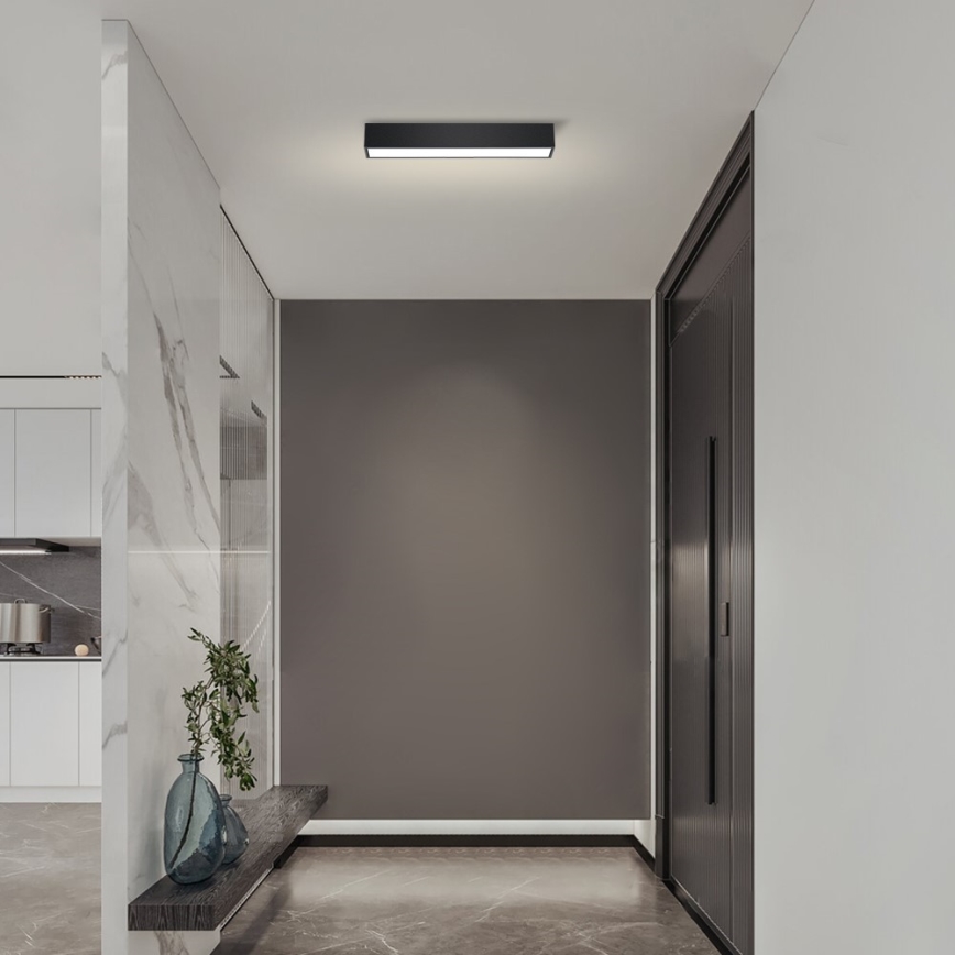 Immax NEO 07254L - Plafoniera LED dimmerabile NEO LITE LUNGO LED/20W/230V 3000-6000K Wi-Fi Tuya nero + telecomando