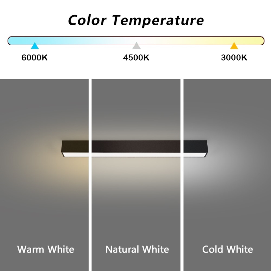 Immax NEO 07254L - Plafonnier à intensité variable NEO LITE LUNGO LED/20W/230V 3000-6000K Wi-Fi Tuya noir + Télécommande
