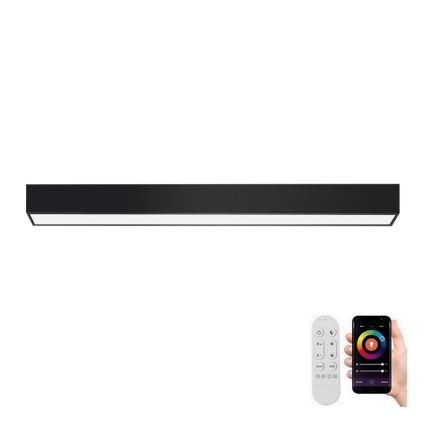 Immax NEO 07255L - Dimmbare LED-Deckenleuchte NEO LITE LUNGO LED/20W/230V 3000-6000K Wi-Fi Tuya schwarz + Fernbedienung