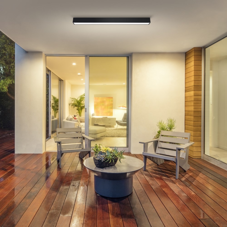 Immax NEO 07255L - Dimmbare LED-Deckenleuchte NEO LITE LUNGO LED/20W/230V 3000-6000K Wi-Fi Tuya schwarz + Fernbedienung