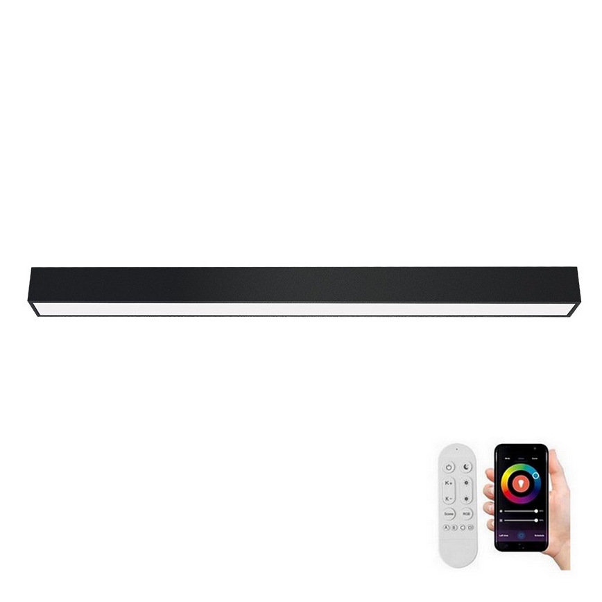 Immax NEO 07256L - Dimmbare LED-Deckenleuchte NEO LITE LUNGO LED/38W/230V 3000-6000K Wi-Fi Tuya schwarz + Fernbedienung