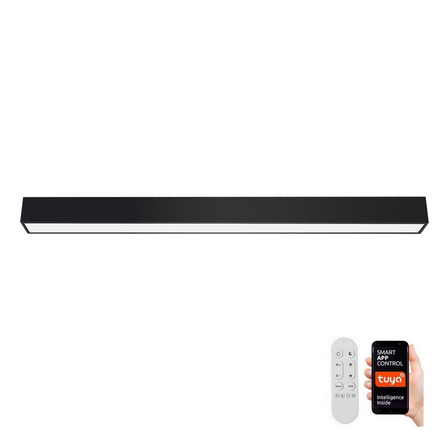 Immax NEO 07256L - Dimmbare LED-Deckenleuchte NEO LITE LUNGO LED/38W/230V 3000-6000K Wi-Fi Tuya schwarz + Fernbedienung