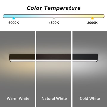 Immax NEO 07256L - Plafoniera LED dimmerabile NEO LITE LUNGO LED/38W/230V 3000-6000K Wi-Fi Tuya nero + telecomando