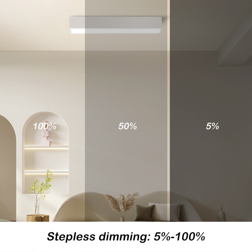Immax NEO 07257L - Plafonnier à intensité variable NEO LITE LUNGO LED/20W/230V 3000-6000K Wi-Fi Tuya blanc + Télécommande