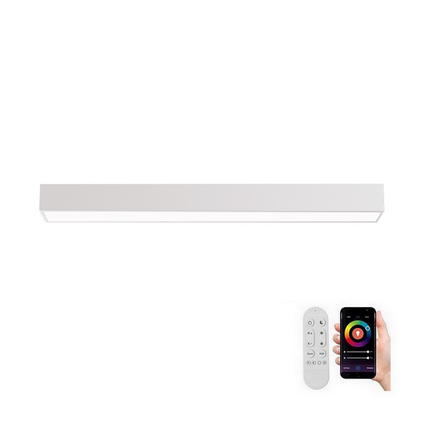Immax NEO 07258L - Plafonnier à intensité variable NEO LITE LUNGO LED/29W/230V 3000-6000K Wi-Fi Tuya blanc + télécommande