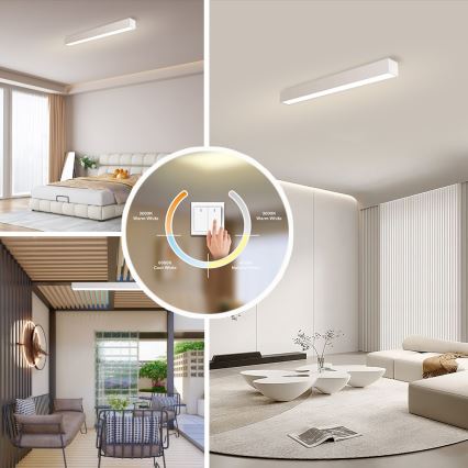 Immax NEO 07258L - Plafonnier à intensité variable NEO LITE LUNGO LED/29W/230V 3000-6000K Wi-Fi Tuya blanc + télécommande