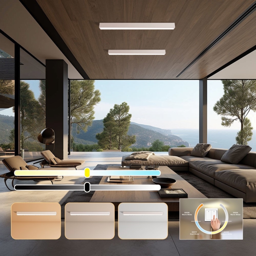 Immax NEO 07259L - Dimmbare LED-Deckenleuchte NEO LITE LUNGO LED/38W/230V 3000-6000K Wi-Fi Tuya weiß + Fernbedienung
