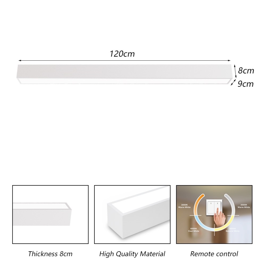 Immax NEO 07259L - Dimmbare LED-Deckenleuchte NEO LITE LUNGO LED/38W/230V 3000-6000K Wi-Fi Tuya weiß + Fernbedienung