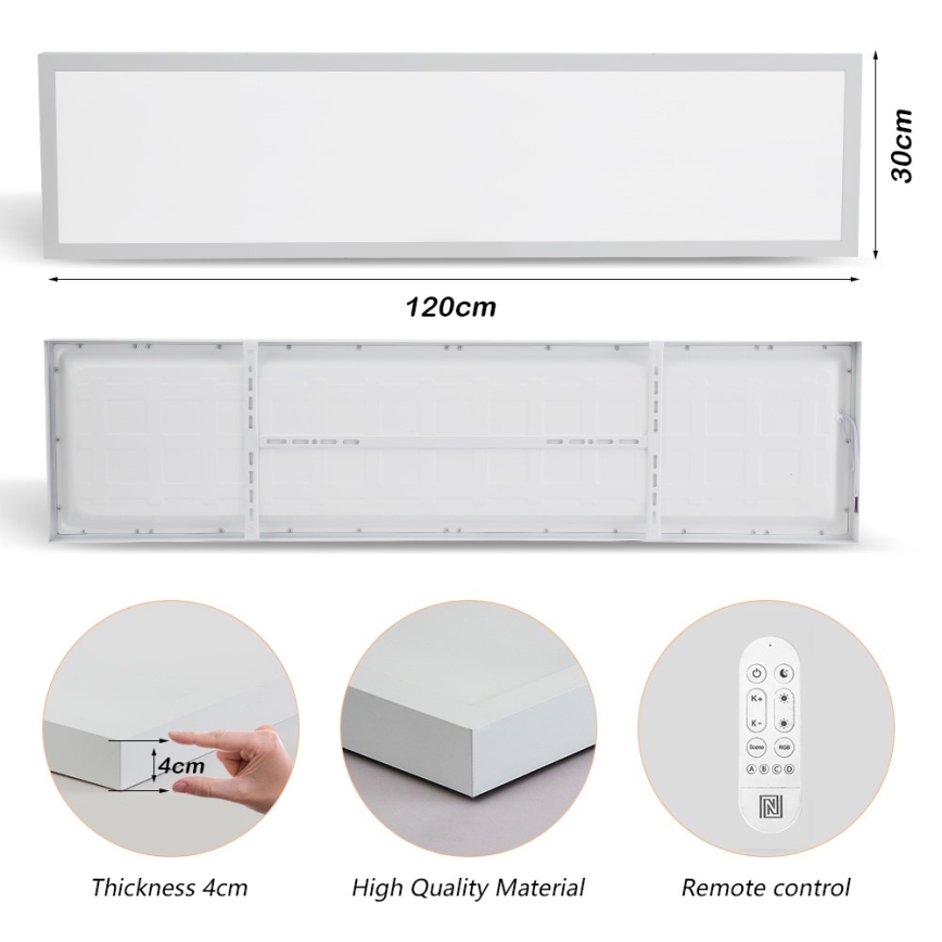 Immax NEO 07276L - Dimmbare LED-Deckenleuchte für Badezimmer NEO LITE FRAME LED/50W/230V IP44 Wi-Fi Tuya + Fernbedienung weiß