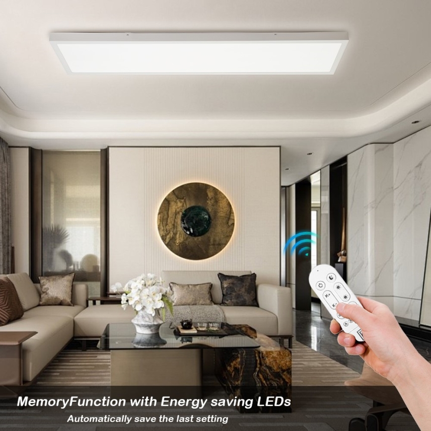 Immax NEO 07276L - Plafonnier à intensité variable salle de bain NEO LITE FRAME LED/50W/230V IP44 Wi-Fi Tuya + télécommande blanc