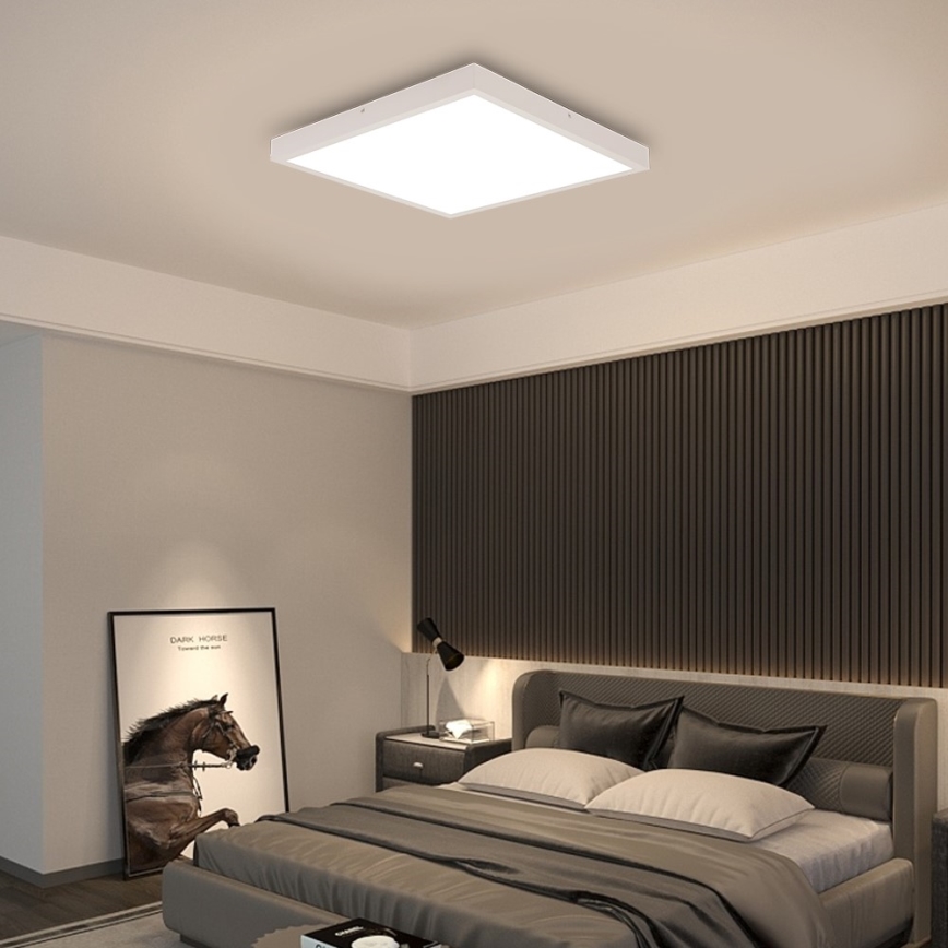 Immax NEO 07277L - Dimmbare LED-Deckenleuchte für Badezimmer NEO LITE FRAME LED/50W/230V IP44 Wi-Fi Tuya +remote Steuerung weiß