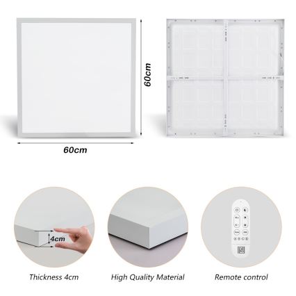 Immax NEO 07277L - Dimmbare LED-Deckenleuchte für Badezimmer NEO LITE FRAME LED/50W/230V IP44 Wi-Fi Tuya +remote Steuerung weiß