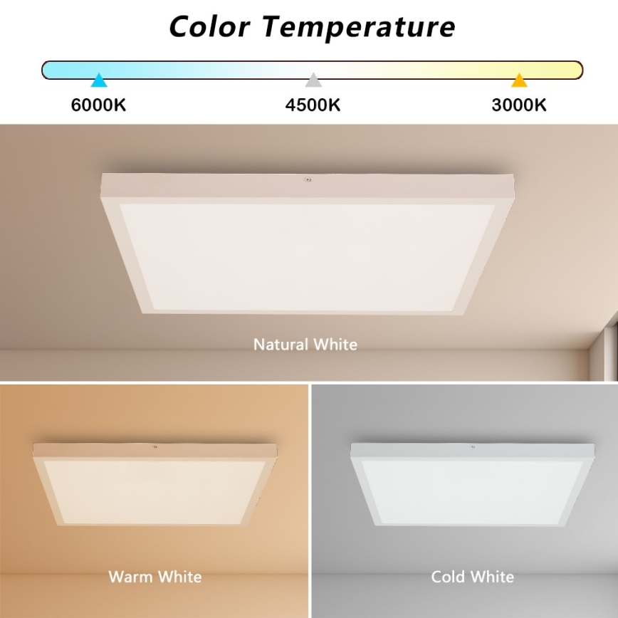 Immax NEO 07277L - Plafoniera LED dimmerabile da bagno NEO LITE FRAME LED/50W/230V IP44 Wi-Fi Tuya +remote telecomando bianco