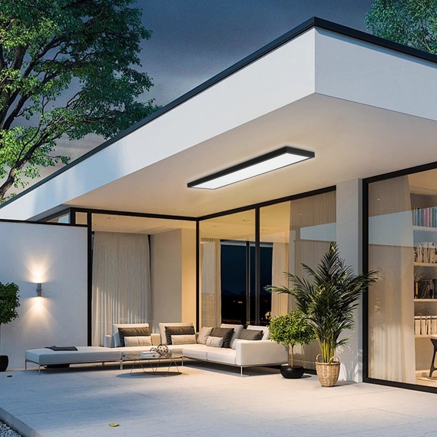 Immax NEO 07278L - Dimmbare LED-Deckenleuchte für Badezimmer NEO LITE FRAME LED/50W/230V IP44 Wi-Fi Tuya + Fernbedienung schwarz