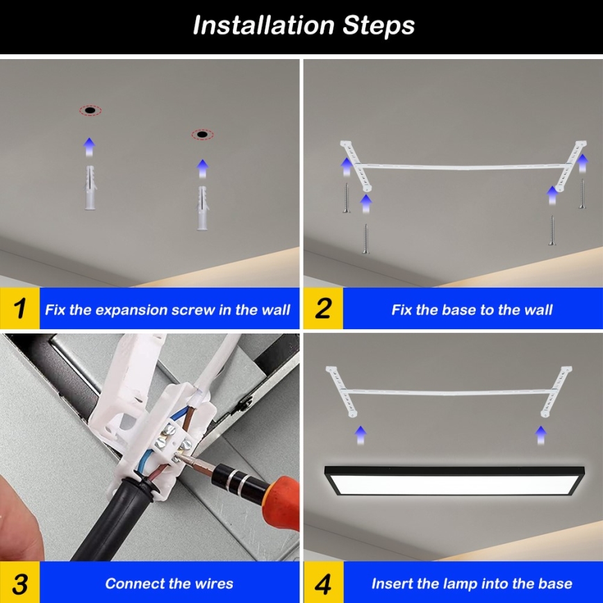 Immax NEO 07278L - Dimmbare LED-Deckenleuchte für Badezimmer NEO LITE FRAME LED/50W/230V IP44 Wi-Fi Tuya + Fernbedienung schwarz