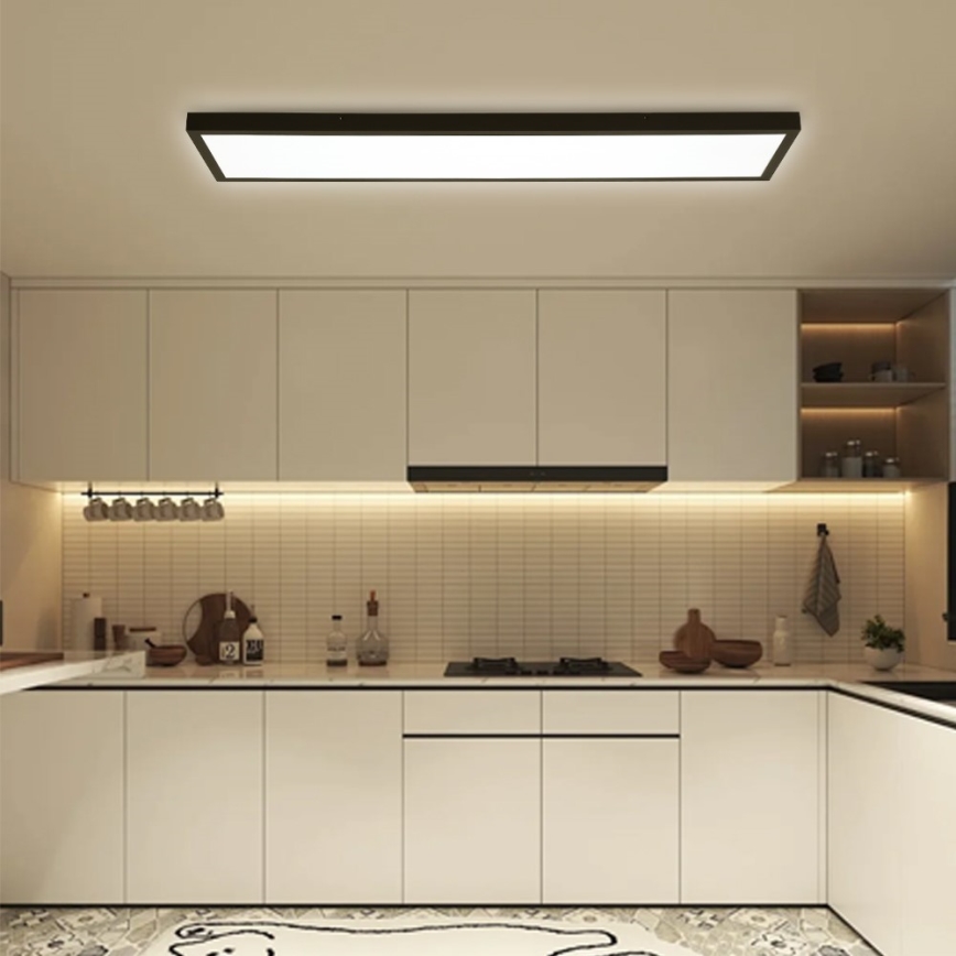 Immax NEO 07278L - Plafoniera LED dimmerabile da bagno NEO LITE FRAME LED/50W/230V IP44 Wi-Fi Tuya + telecomando nero