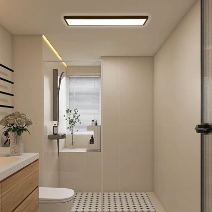Immax NEO 07278L - Plafonnier à intensité variable salle de bain NEO LITE FRAME LED/50W/230V IP44 Wi-Fi Tuya + télécommande noir