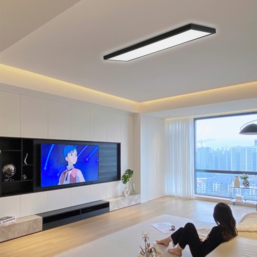 Immax NEO 07278L - Plafonnier à intensité variable salle de bain NEO LITE FRAME LED/50W/230V IP44 Wi-Fi Tuya + télécommande noir