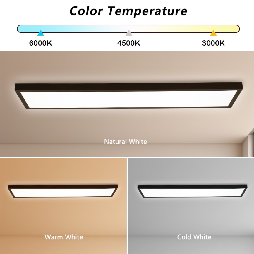 Immax NEO 07278L - Plafonnier à intensité variable salle de bain NEO LITE FRAME LED/50W/230V IP44 Wi-Fi Tuya + télécommande noir